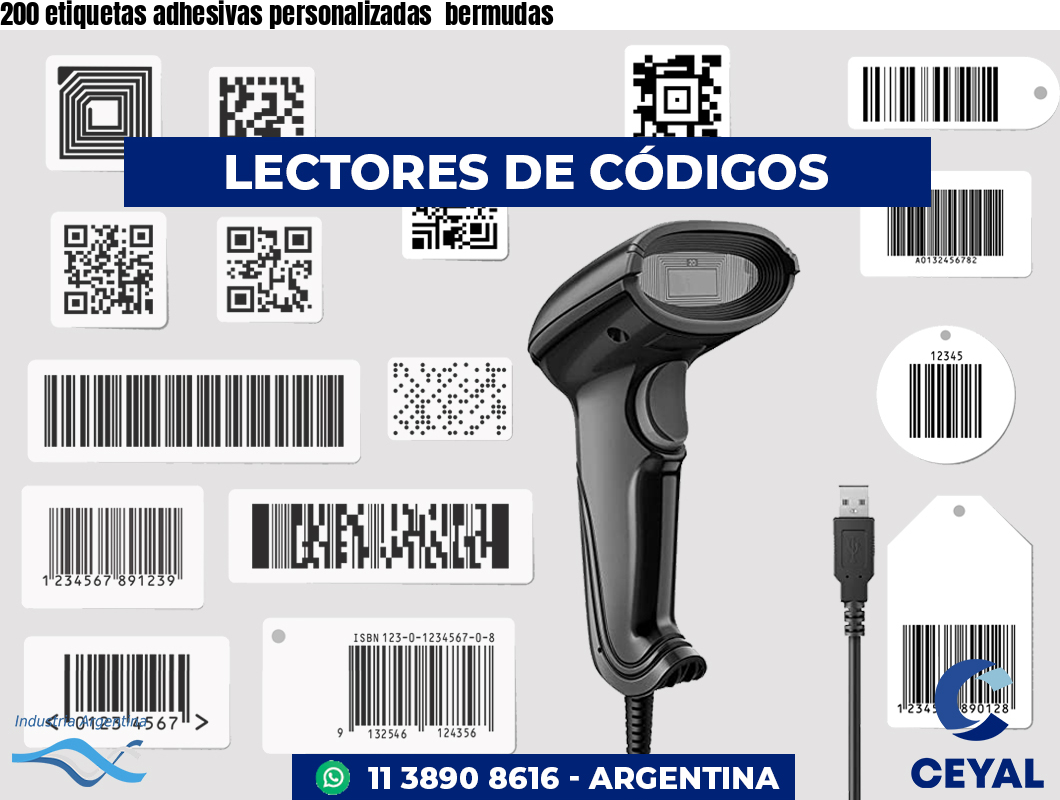 200 etiquetas adhesivas personalizadas bermudas