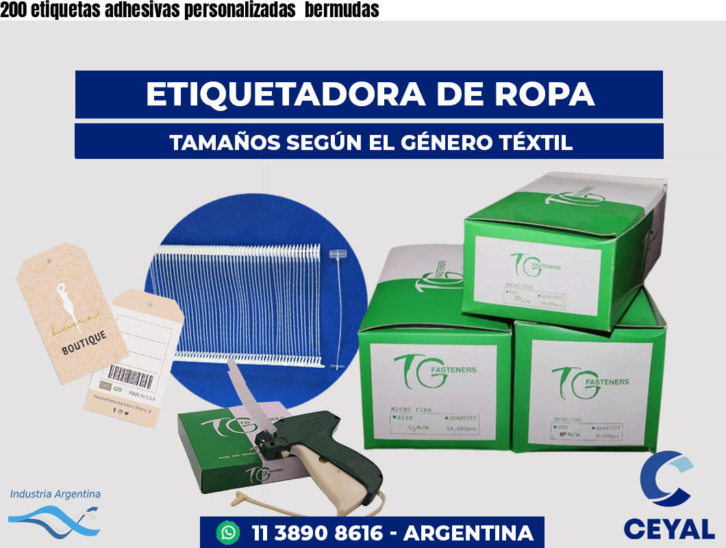200 etiquetas adhesivas personalizadas bermudas