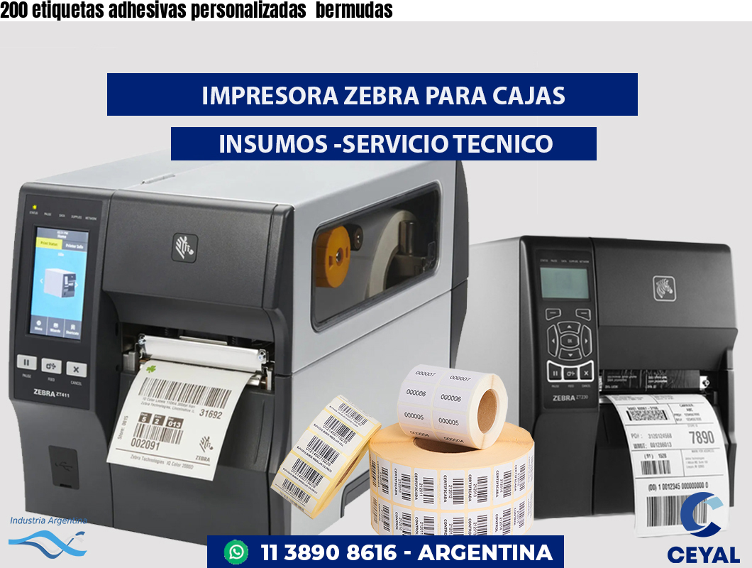 200 etiquetas adhesivas personalizadas bermudas