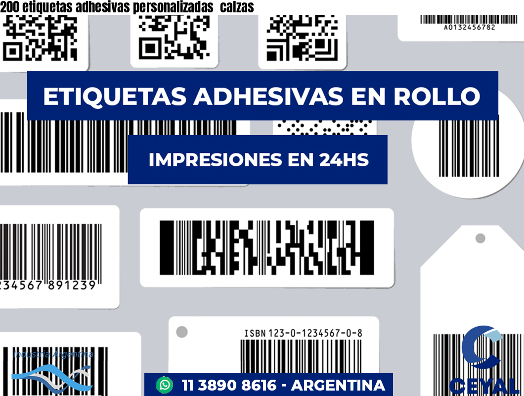 200 etiquetas adhesivas personalizadas  calzas