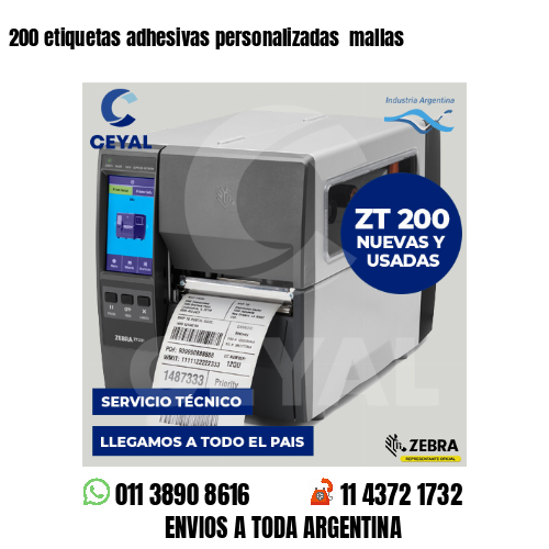 200 etiquetas adhesivas personalizadas mallas