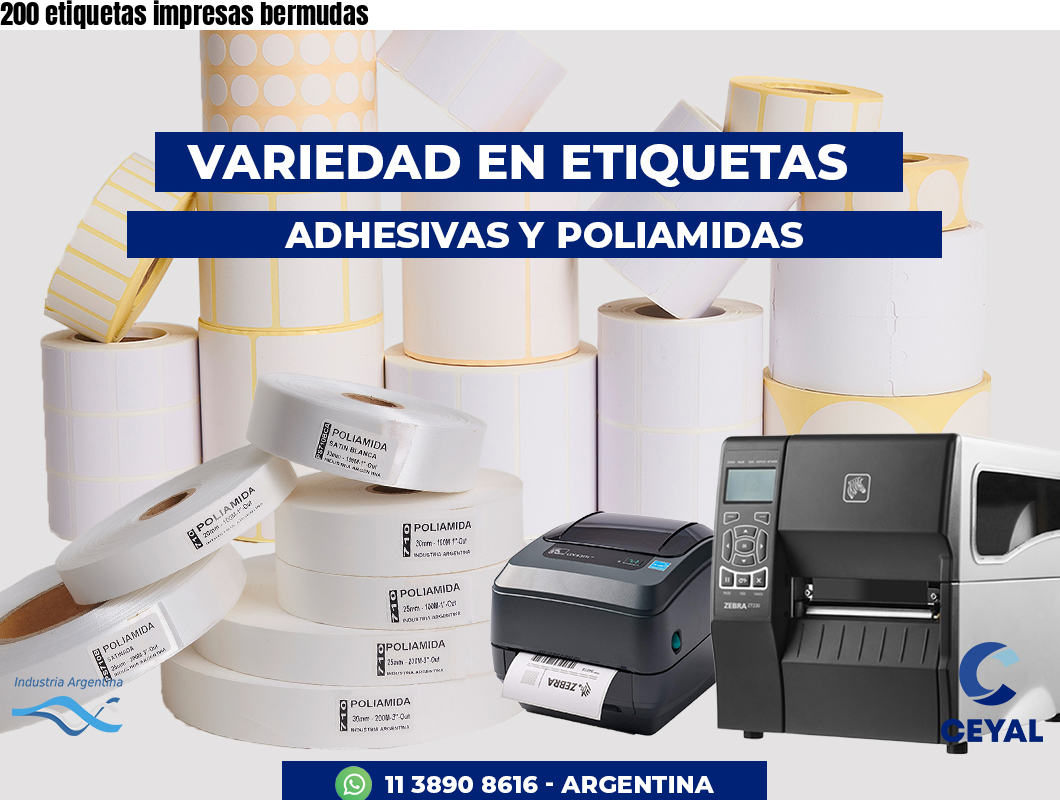 200 etiquetas impresas bermudas