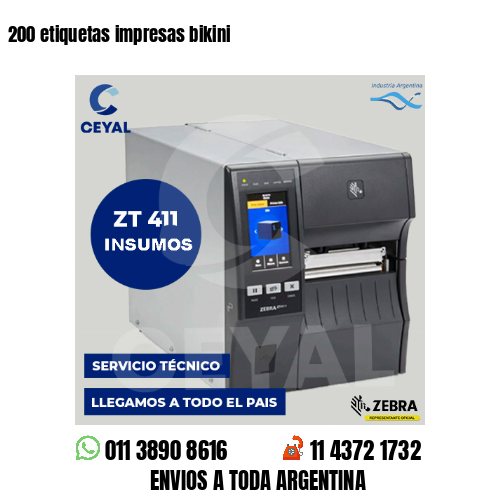 200 etiquetas impresas bikini