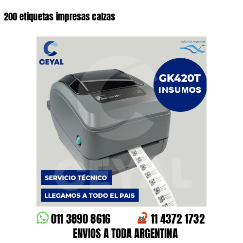 200 etiquetas impresas calzas