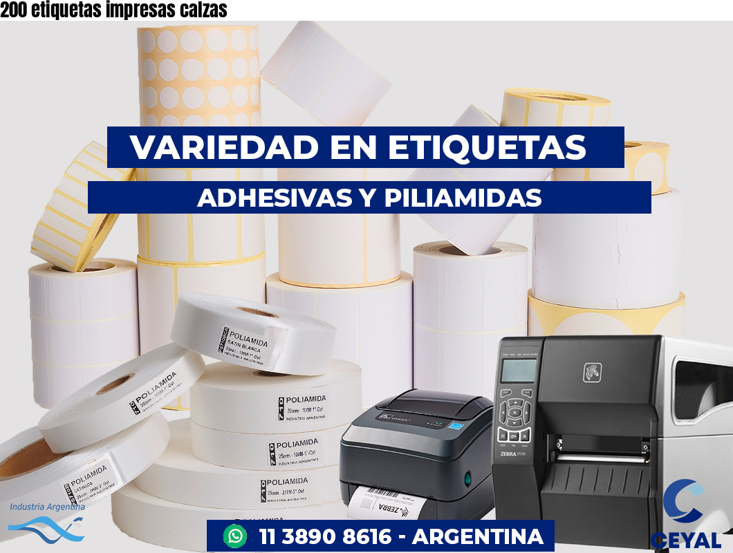 200 etiquetas impresas calzas