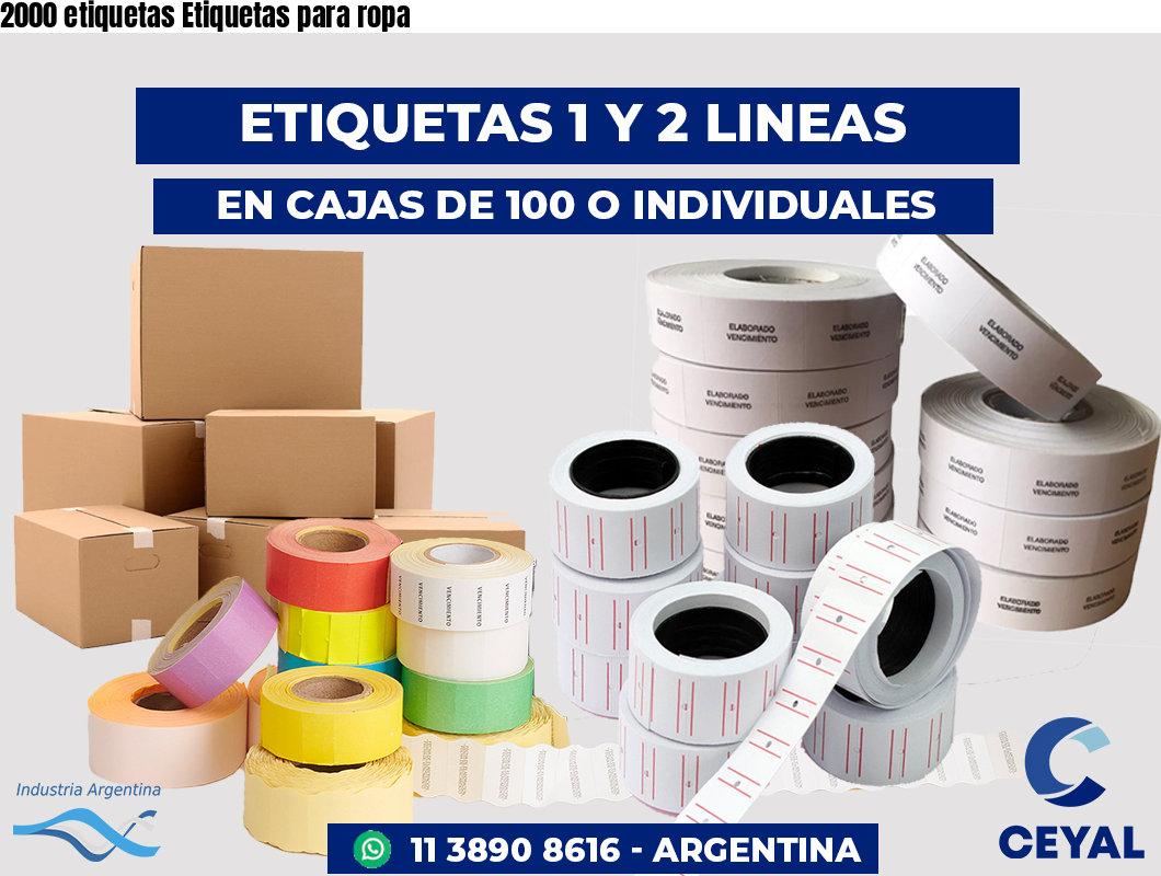 2000 etiquetas Etiquetas para ropa