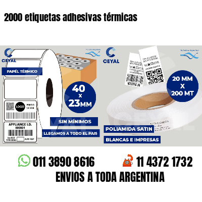 2000 etiquetas adhesivas térmicas