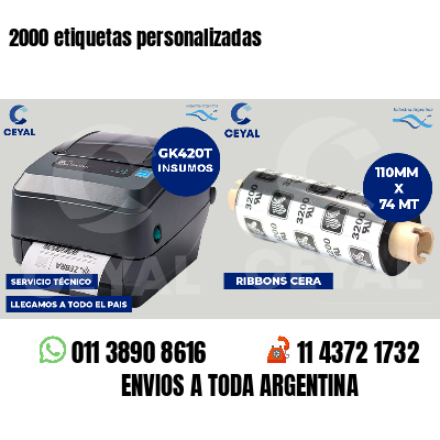 2000 etiquetas personalizadas