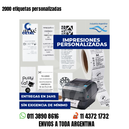 2000 etiquetas personalizadas