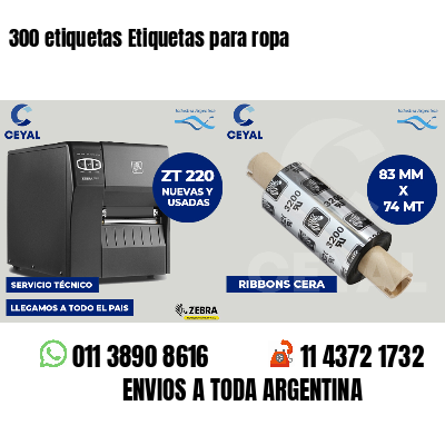 300 etiquetas Etiquetas para ropa