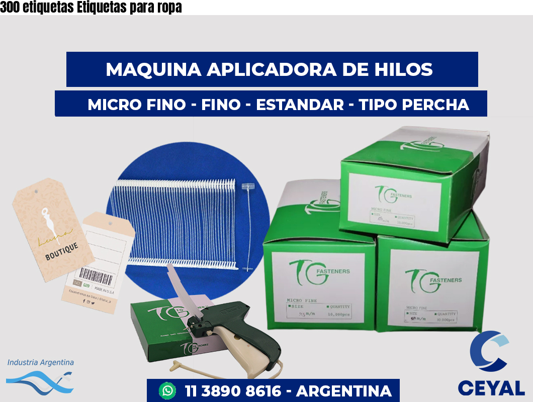 300 etiquetas Etiquetas para ropa