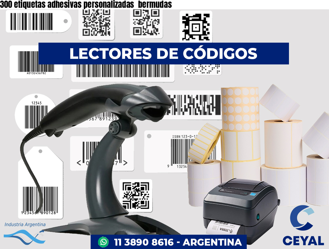 300 etiquetas adhesivas personalizadas bermudas
