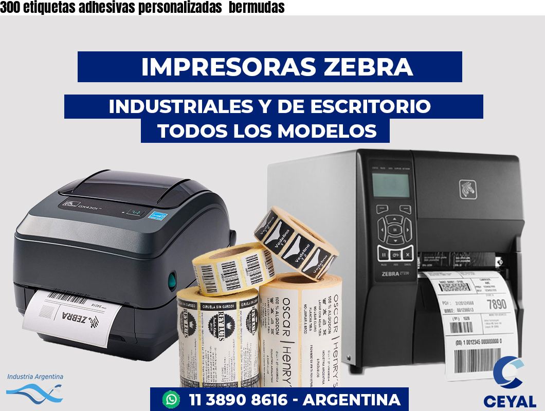 300 etiquetas adhesivas personalizadas bermudas