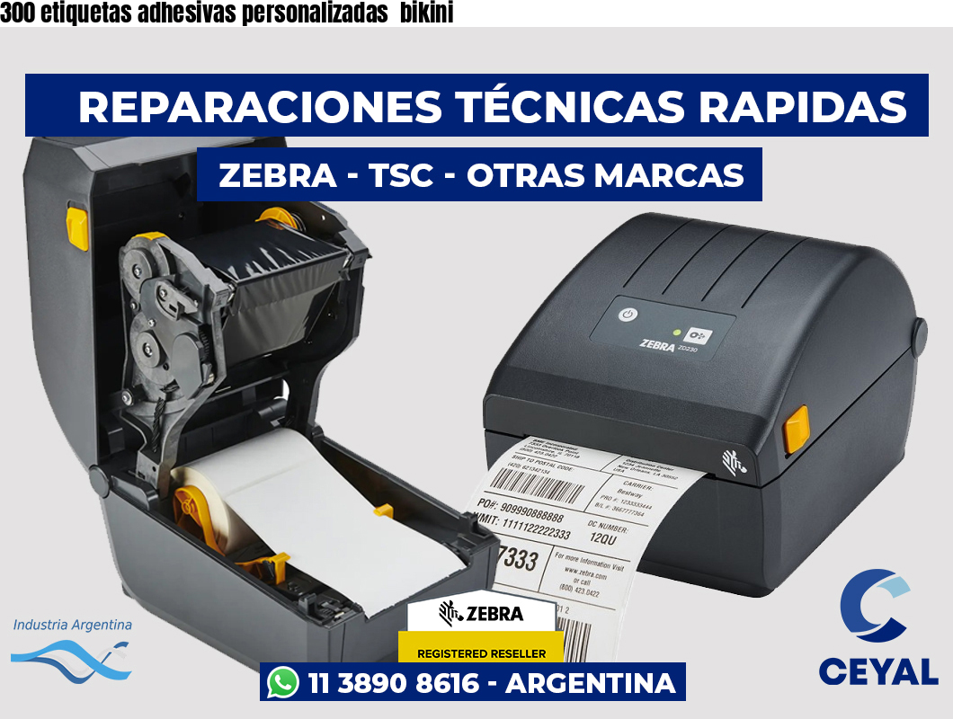 300 etiquetas adhesivas personalizadas bikini