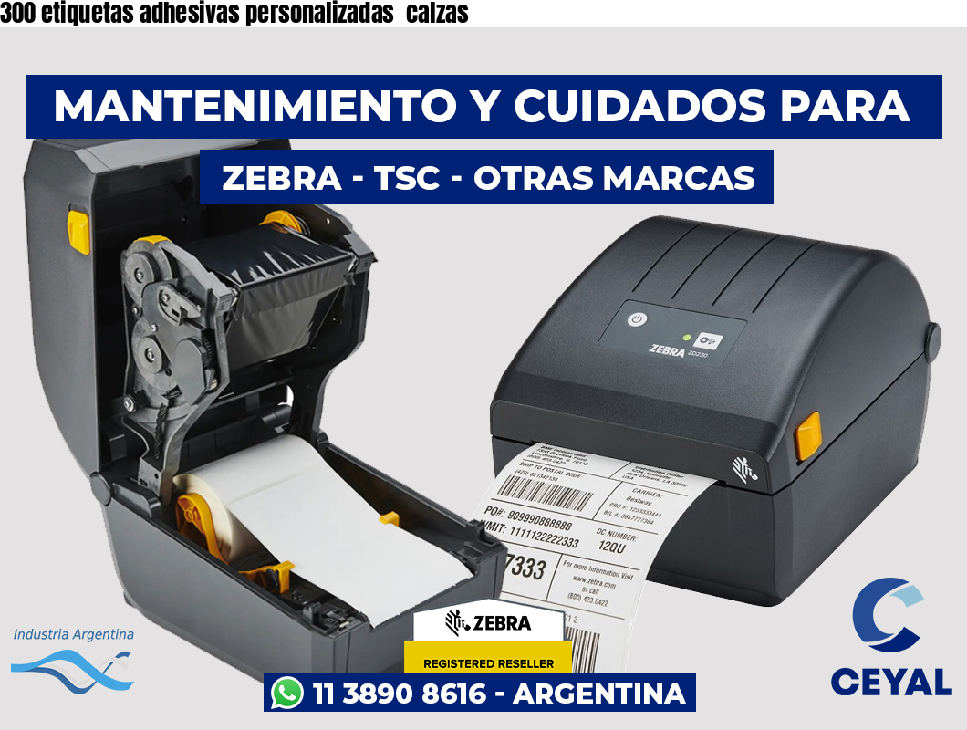300 etiquetas adhesivas personalizadas calzas