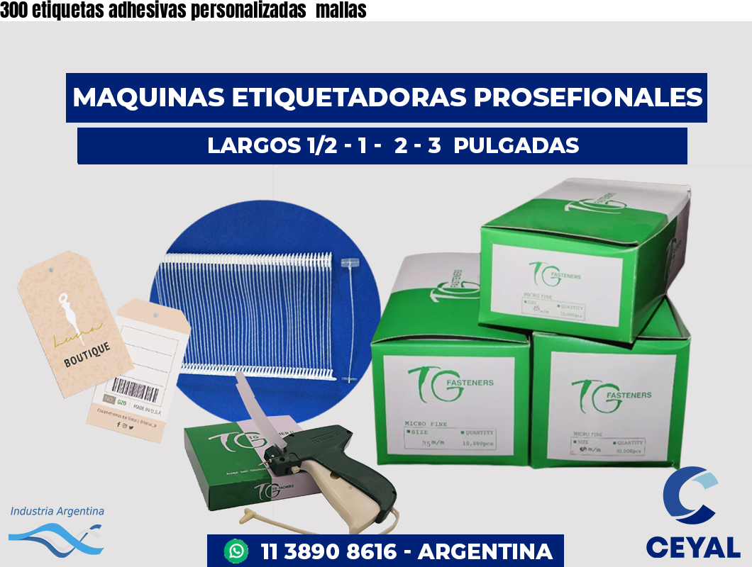 300 etiquetas adhesivas personalizadas mallas
