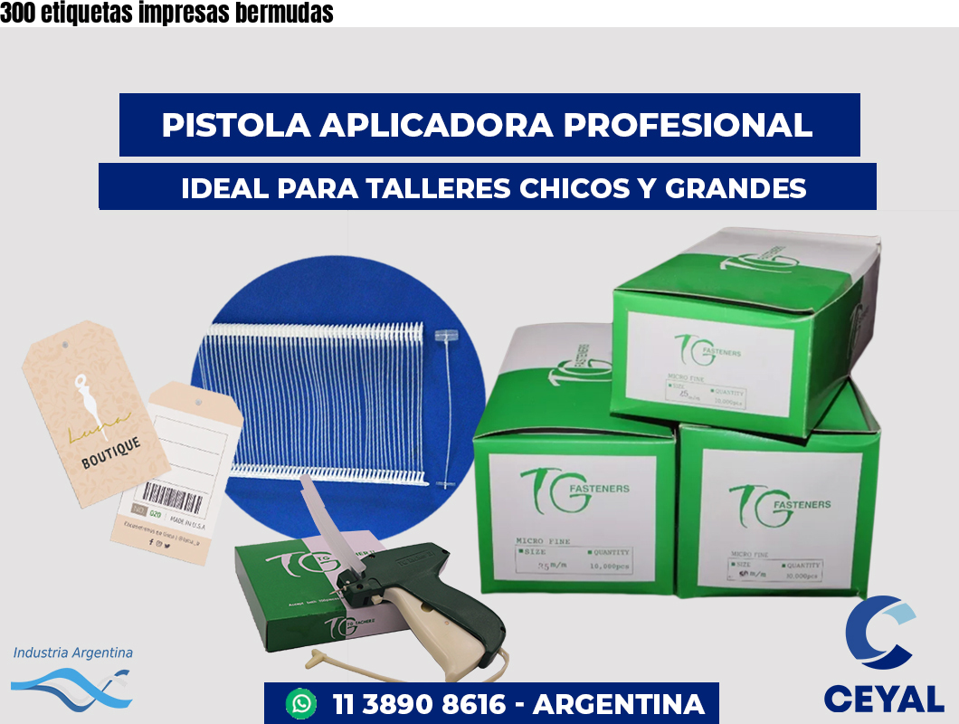 300 etiquetas impresas bermudas