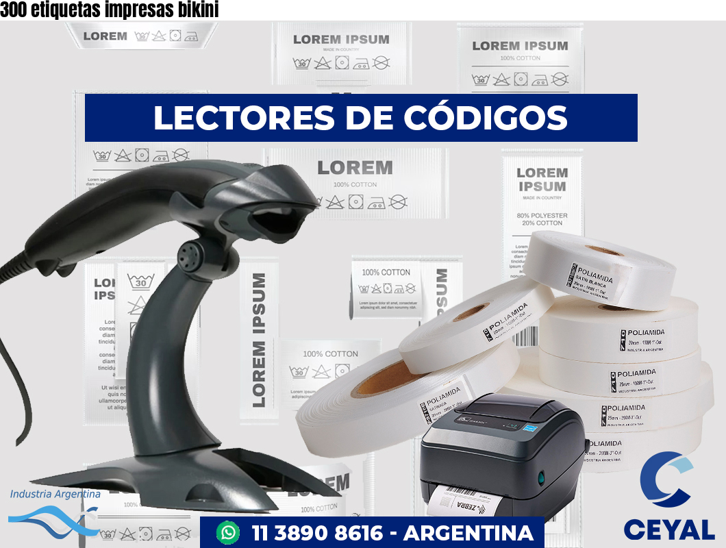 300 etiquetas impresas bikini