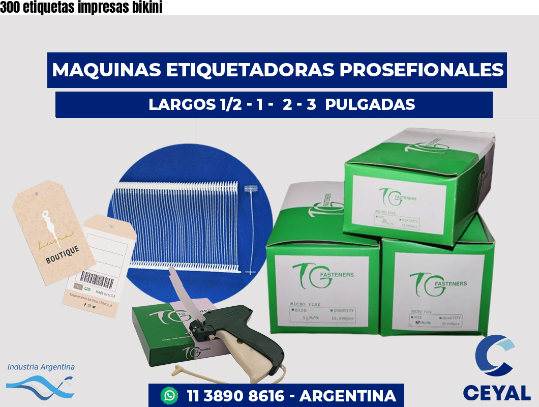 300 etiquetas impresas bikini