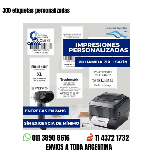 300 etiquetas personalizadas