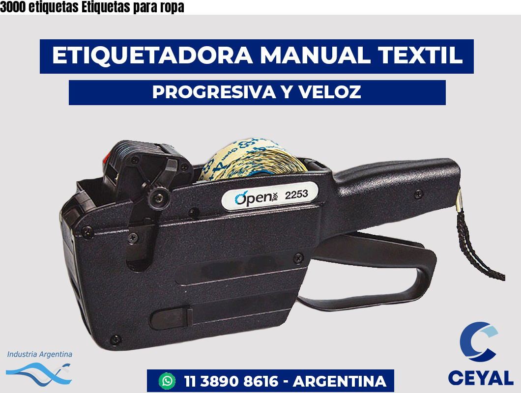 3000 etiquetas Etiquetas para ropa