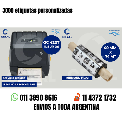 3000 etiquetas personalizadas