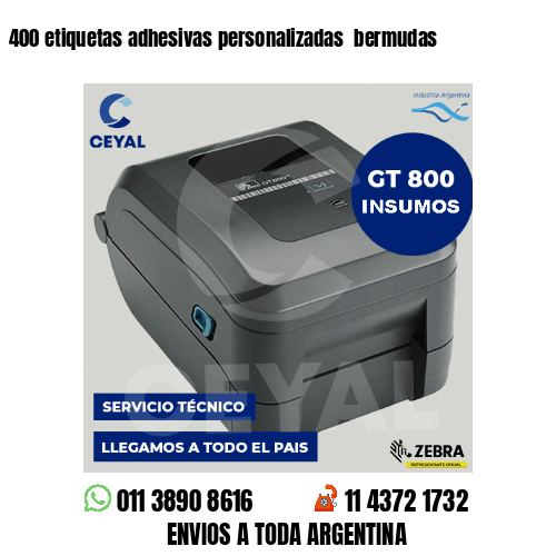 400 etiquetas adhesivas personalizadas bermudas