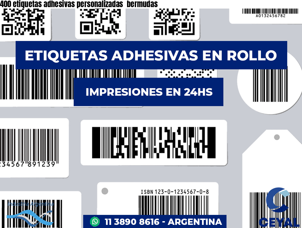 400 etiquetas adhesivas personalizadas  bermudas