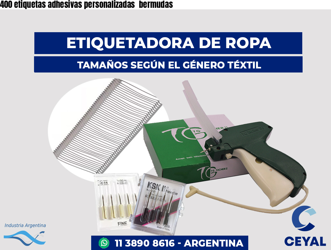 400 etiquetas adhesivas personalizadas  bermudas
