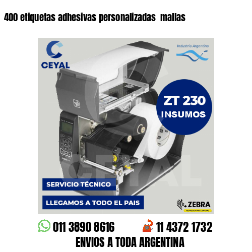 400 etiquetas adhesivas personalizadas mallas