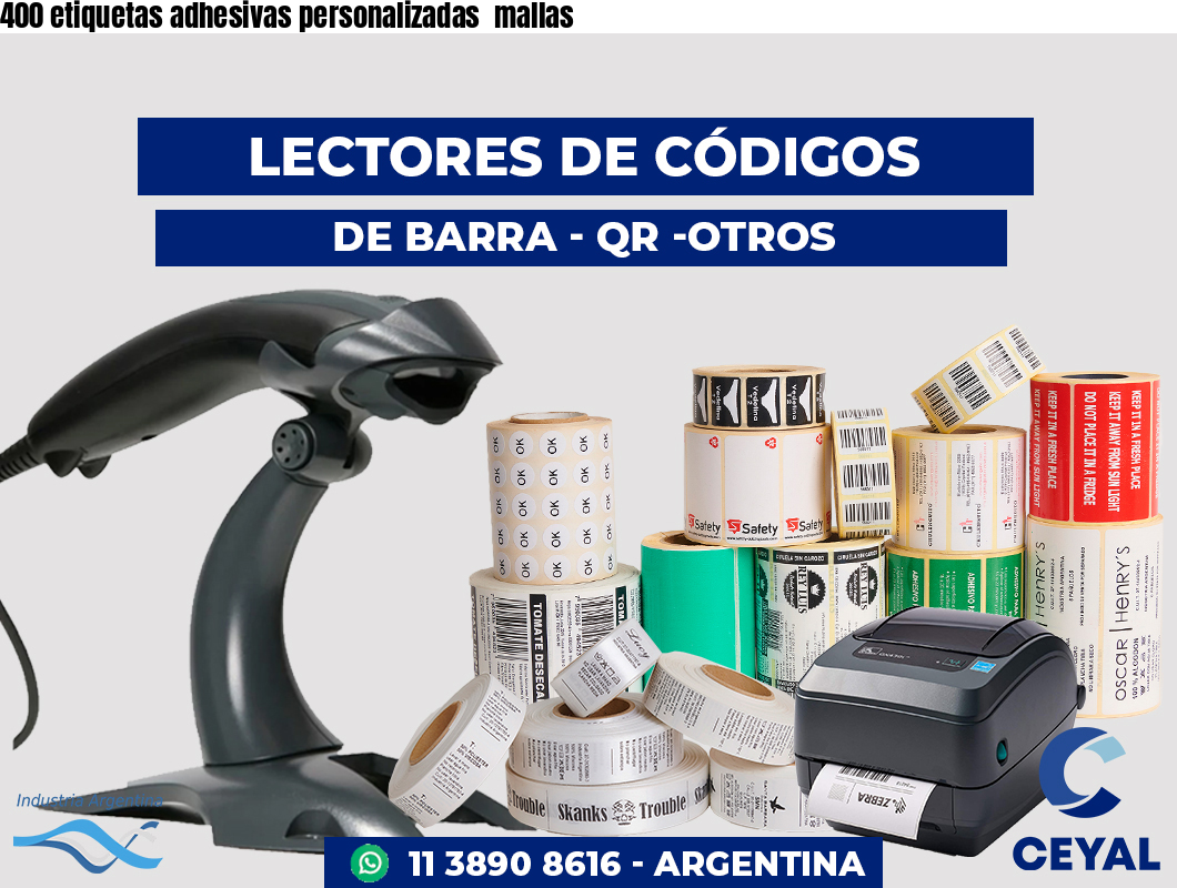 400 etiquetas adhesivas personalizadas mallas