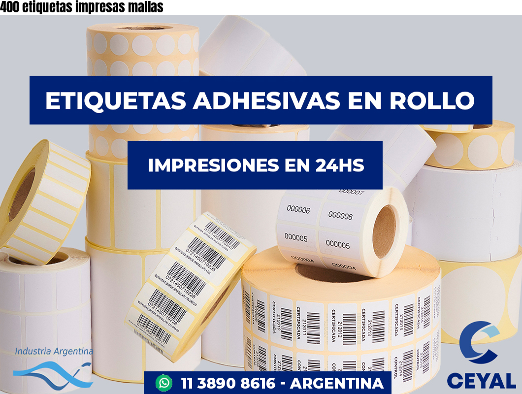 400 etiquetas impresas mallas