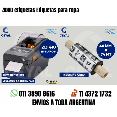 4000 etiquetas Etiquetas para ropa