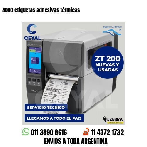 4000 etiquetas adhesivas térmicas