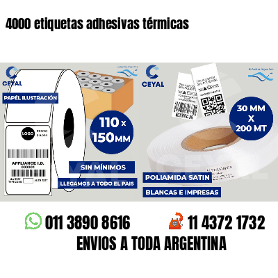 4000 etiquetas adhesivas térmicas
