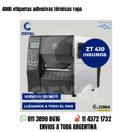 4000 etiquetas adhesivas térmicas ropa