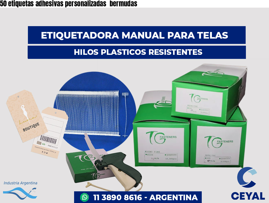 50 etiquetas adhesivas personalizadas bermudas