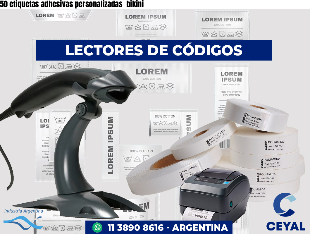 50 etiquetas adhesivas personalizadas  bikini
