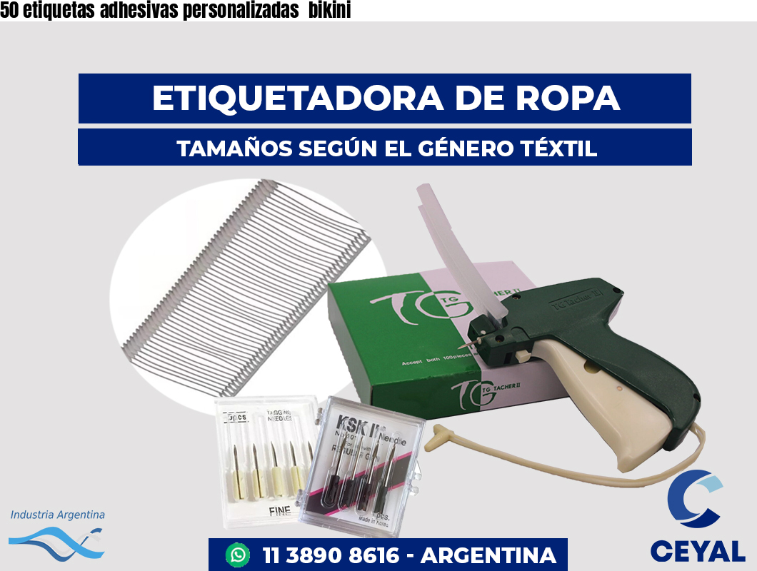 50 etiquetas adhesivas personalizadas  bikini