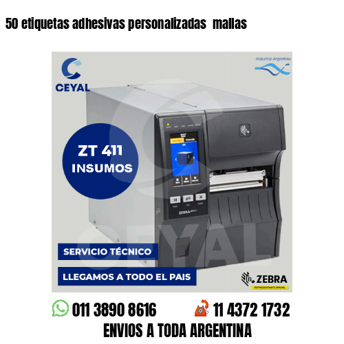 50 etiquetas adhesivas personalizadas mallas