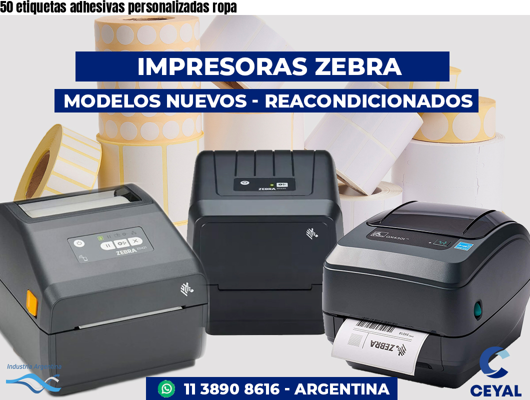 50 etiquetas adhesivas personalizadas ropa