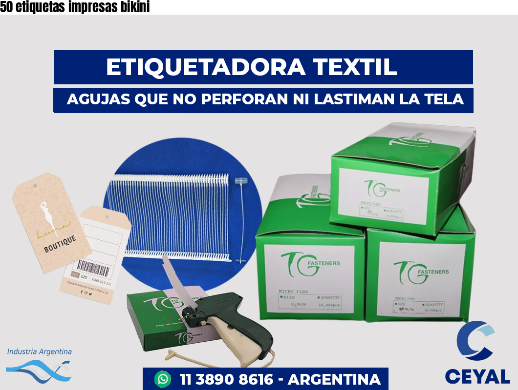 50 etiquetas impresas bikini