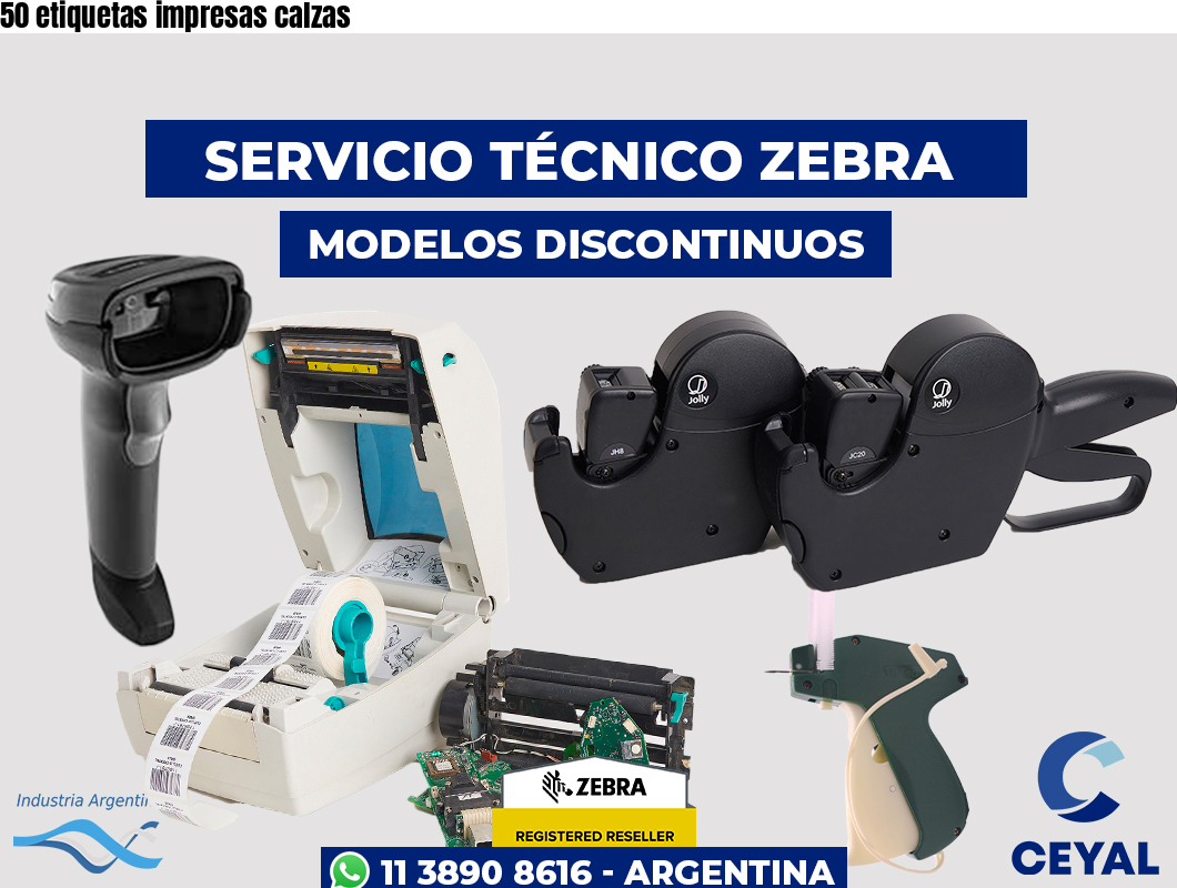 50 etiquetas impresas calzas