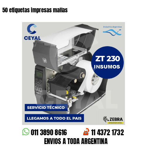 50 etiquetas impresas mallas
