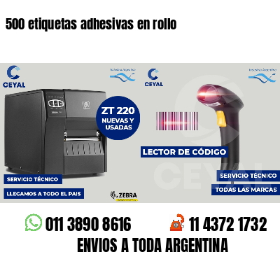 500 etiquetas adhesivas en rollo
