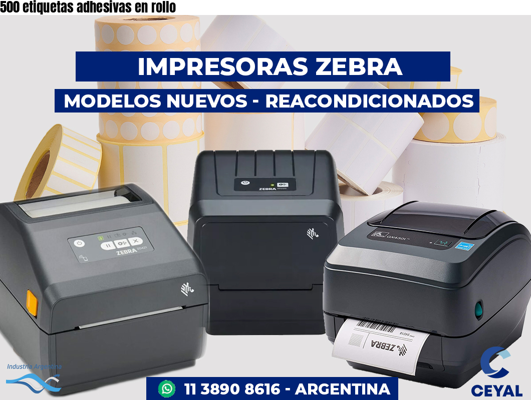 500 etiquetas adhesivas en rollo
