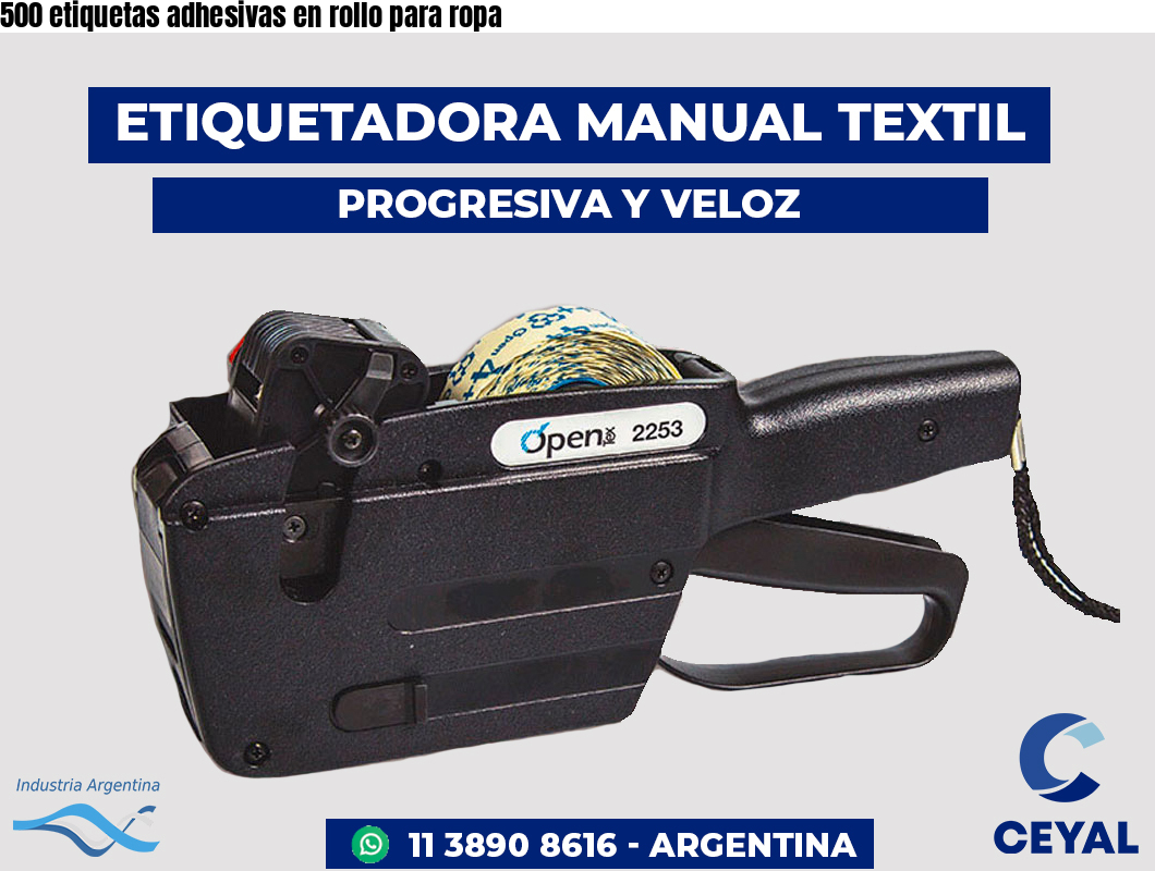 500 etiquetas adhesivas en rollo para ropa