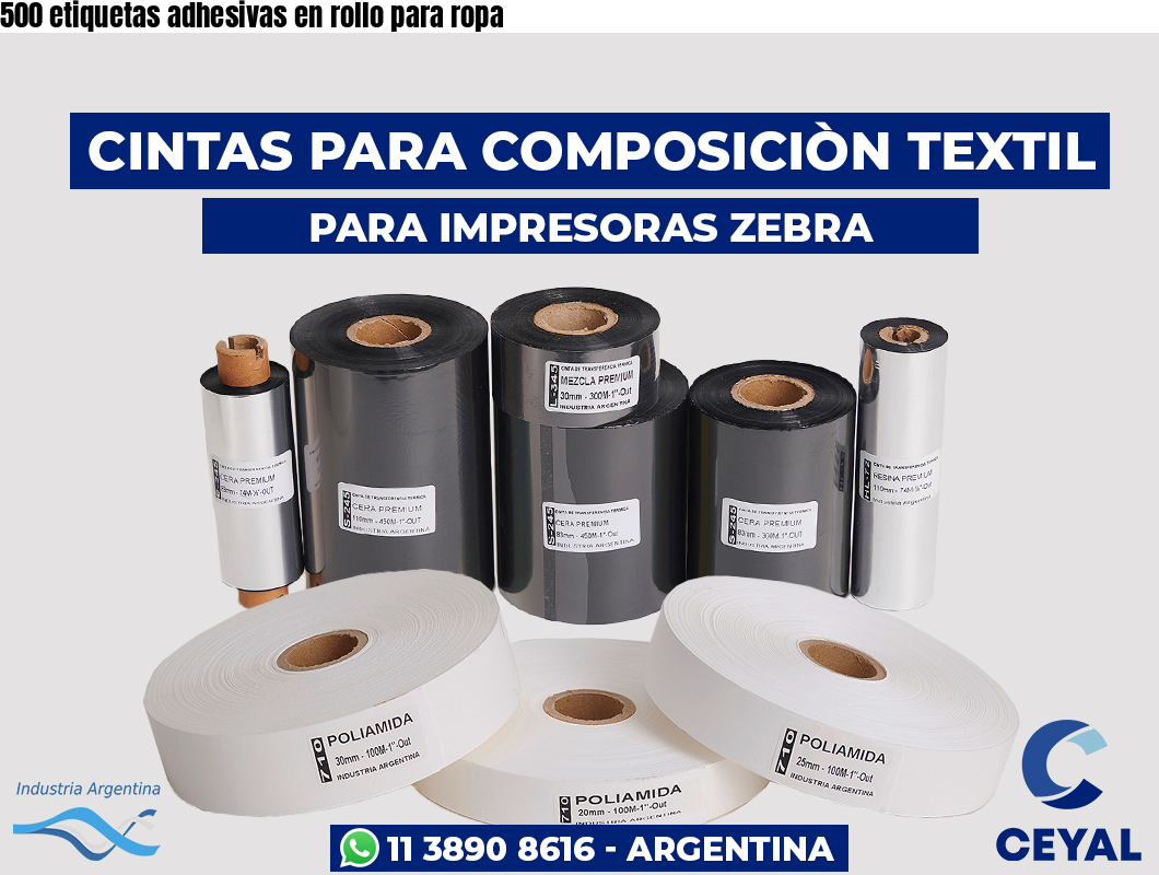 500 etiquetas adhesivas en rollo para ropa