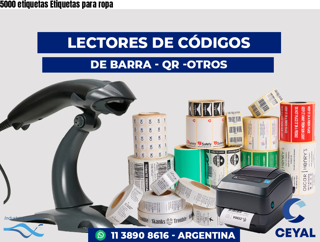 5000 etiquetas Etiquetas para ropa