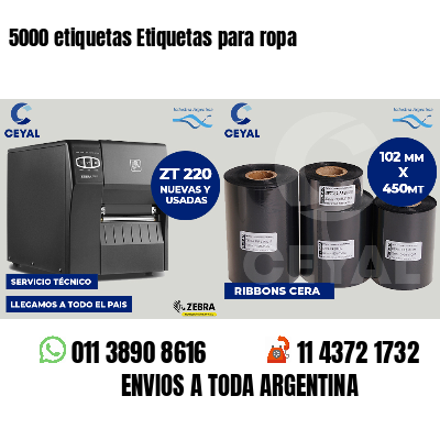 5000 etiquetas Etiquetas para ropa
